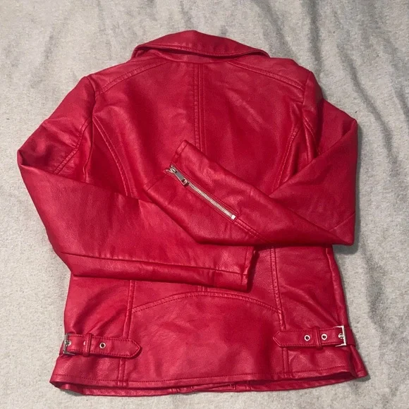 a.n.a Women's Vibrant Red Leather Jacket - Picture 6 of 6